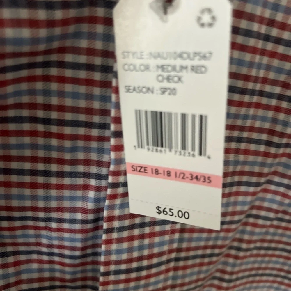 Nautica Men's Red and Blue Plaid Button Down Shirts/NWT/XXL